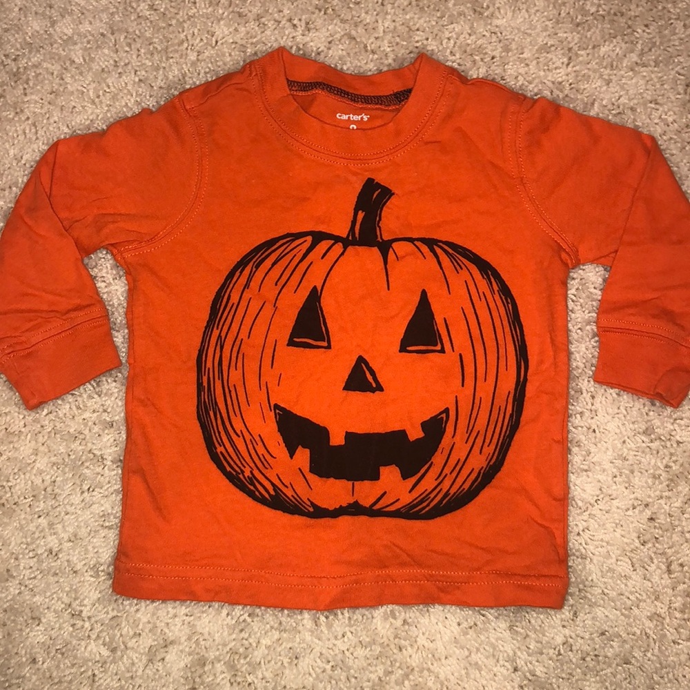 Carter’s Halloween 9M pumpkin long sleeve tee